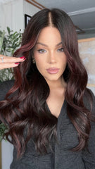 SULMY Dark Auburn Wigs 100% Real Human Hair for Caucasian 180% Density