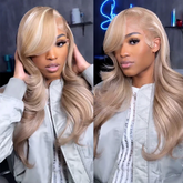 Mixed Brown&Blonde Color #12/613 Highligh Body Wave Human Hair Wig