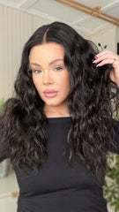 SULMY Water Wave Wigs 100% Real Human Hair for Caucasian 180% Density