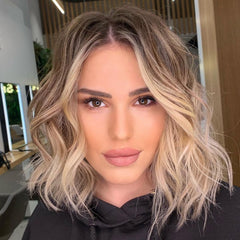 Volumizing Balayage Bob Wigs for Women Caucasian 100% Human Hair