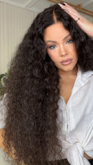 SULMY Deep Wave Curly Wigs 100% Real Human Hair for Caucasian 180% Density