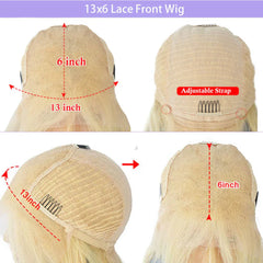 SULMY Ombre Honey Blonde Wavy Wigs 100% Real Human Hair for Caucasian 180% Density