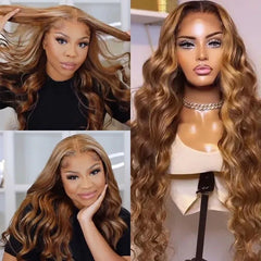 Highlight Piano Colored Wig Easy-Wear Upgraded HD Lace Natural Hairline Human Hair Wig Beginner-Friendly