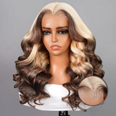 Reverse Blonde #30 Mix Color Loose Body Wave Wigs 100% Human Hair