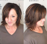 Layered Bob Wigs for Ladies over 50 for Women Caucasian 100% Human Hair