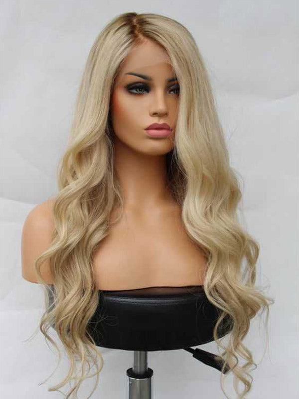 Ombre Blonde Highlight Lace Front Wig for White Women 100% Human Hair