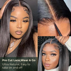 Beginner-Friendly Straight Glueless Wig 100% Human Hair