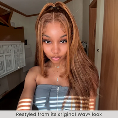 Dark Brown #30 Highlight Color Body Wave Human Hair Wigs