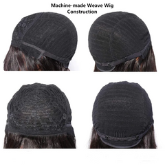 Chestnut Dark Brown Color Wig Bangs #4 Colored Wig Protective Style Human Hair Wigs