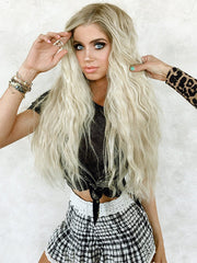 SULMY Curly Ombre Blonde Lace Front Wigs for White Women 100% Human Hair