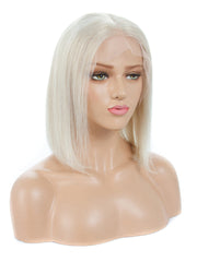 SULMY Platinum Blonde Short Bob Lace Front Wigs for White Women 100% Human Hair
