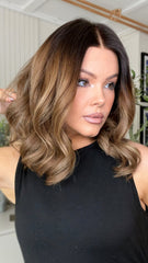 SULMY Rich Brown Wigs 100% Real Human Hair for Caucasian 180% Density