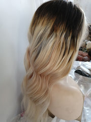 SULMY Long Brown Mixed Color Lace Front Wigs for White Women 100% Human Hair