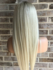 SULMY Ombre Platinum Blonde Lace Front Wigs for White Women 100% Human Hair