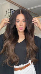 SULMY Ombre Brown Wigs 100% Real Human Hair for Caucasian 180% Density