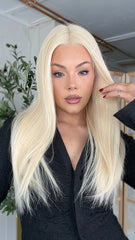 SULMY #613 Blonde Wigs 100% Real Human Hair for Caucasian 180% Density