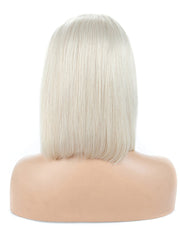 SULMY Platinum Blonde Short Bob Lace Front Wigs for White Women 100% Human Hair