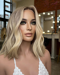 SULMY Ombre Blonde Lace Frontal Wig for White Women 100% Human Hair