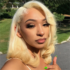 Dyeable #613 Blonde Loose Body Wave Bob Human Hair Wigs