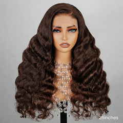Chocolate Dark Brown Human Hair Wigs