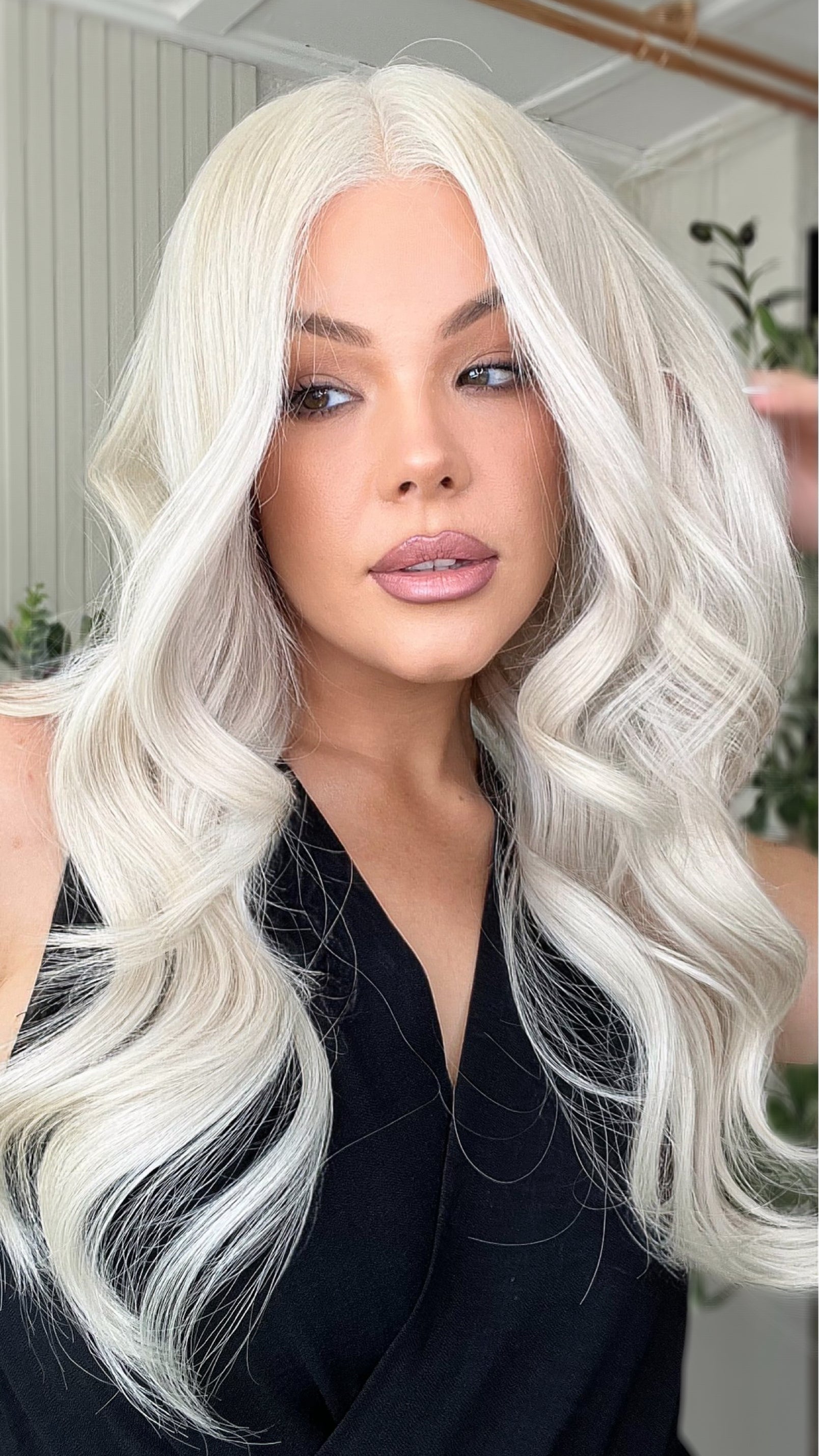 White Wavy Wigs 100% Real Human Hair for Caucasian 180% Density