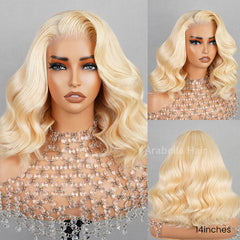Dyeable #613 Blonde Loose Body Wave Bob Human Hair Wigs
