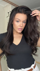 Natural Black Lace Wigs 100% Real Human Hair for Caucasian 180% Density