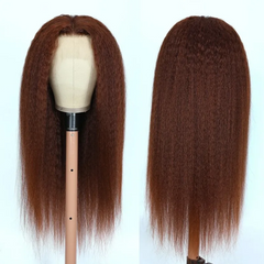 Yaki Straight #33 Reddish Colored Human Hair Wig