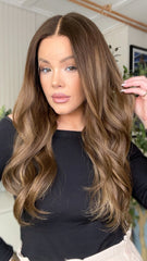 SULMY Chestnut Brown Wigs 100% Real Human Hair for Caucasian 180% Density