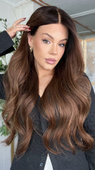 SULMY Brunette Wigs 100% Real Human Hair for Caucasian 180% Density