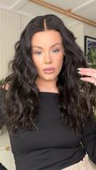 SULMY Water Wave Wigs 100% Real Human Hair for Caucasian 180% Density