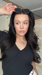 SULMY Natural Black Lace Wigs 100% Real Human Hair for Caucasian 180% Density