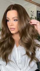 SULMY Cool Light Brown Wigs 100% Real Human Hair for Caucasian 180% Density