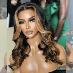 SULMY Ombre Highlight Colored Lace Front Wigs for Black Women 100% Human Hair