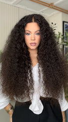 Deep Wave Curly Wigs 100% Real Human Hair for Caucasian 180% Density