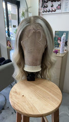 SULMY Ombre White Blonde Long Wigs for White Women 100% Human Hair