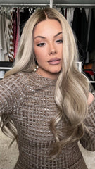 SULMY Golden Brown Wigs 100% Real Human Hair for Caucasian 180% Density