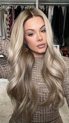 SULMY Golden Brown Wigs 100% Real Human Hair for Caucasian 180% Density