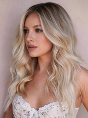 SULMY Rooted Champagne Wigs 100% Real Human Hair for Caucasian