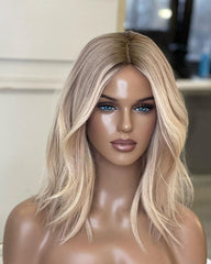 SULMY Ash Blonde Lace Frontal Wigs for White Women 100% Human Hair