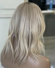 SULMY Ash Blonde Lace Frontal Wigs for White Women 100% Human Hair