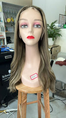SULMY Brown Blonde Long Wigs for White Women 100% Human Hair
