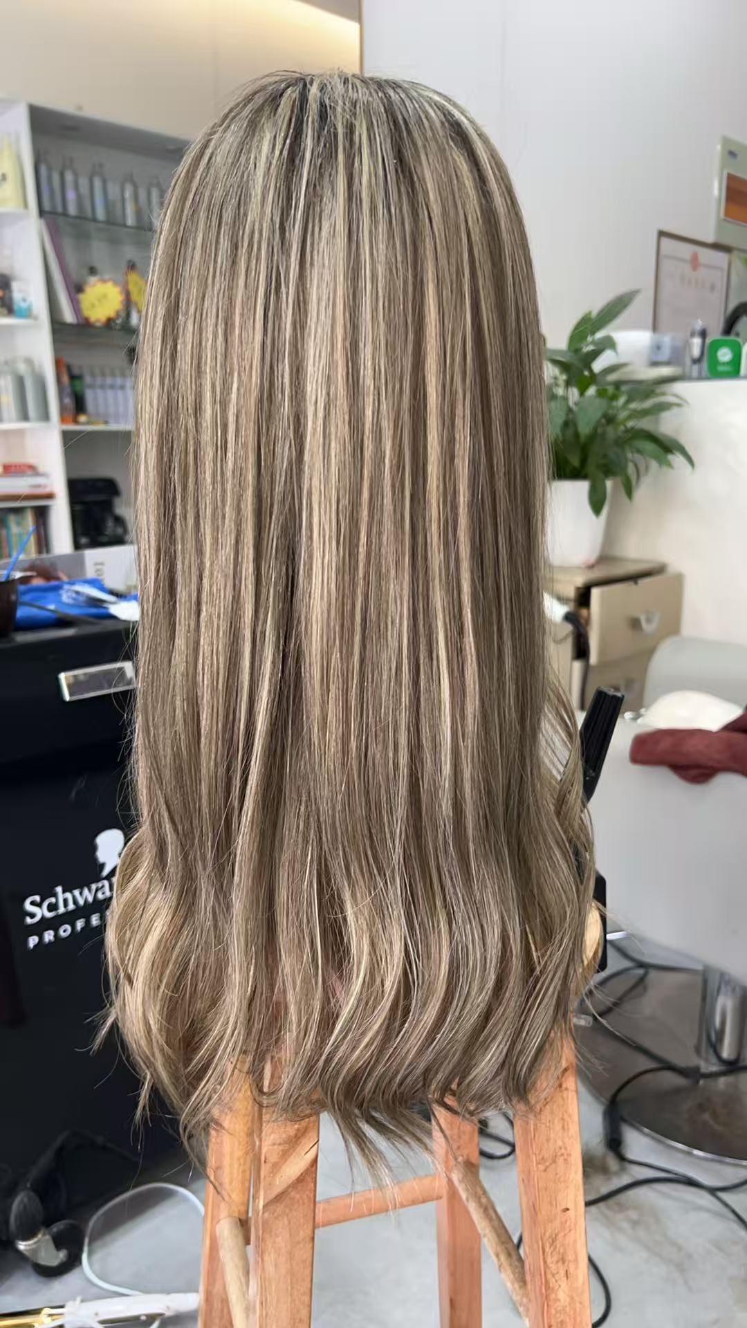 SULMY Brown Blonde Long Wigs for White Women 100% Human Hair