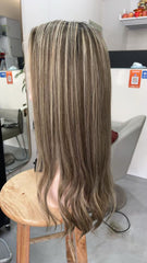 SULMY Brown Blonde Long Wigs for White Women 100% Human Hair