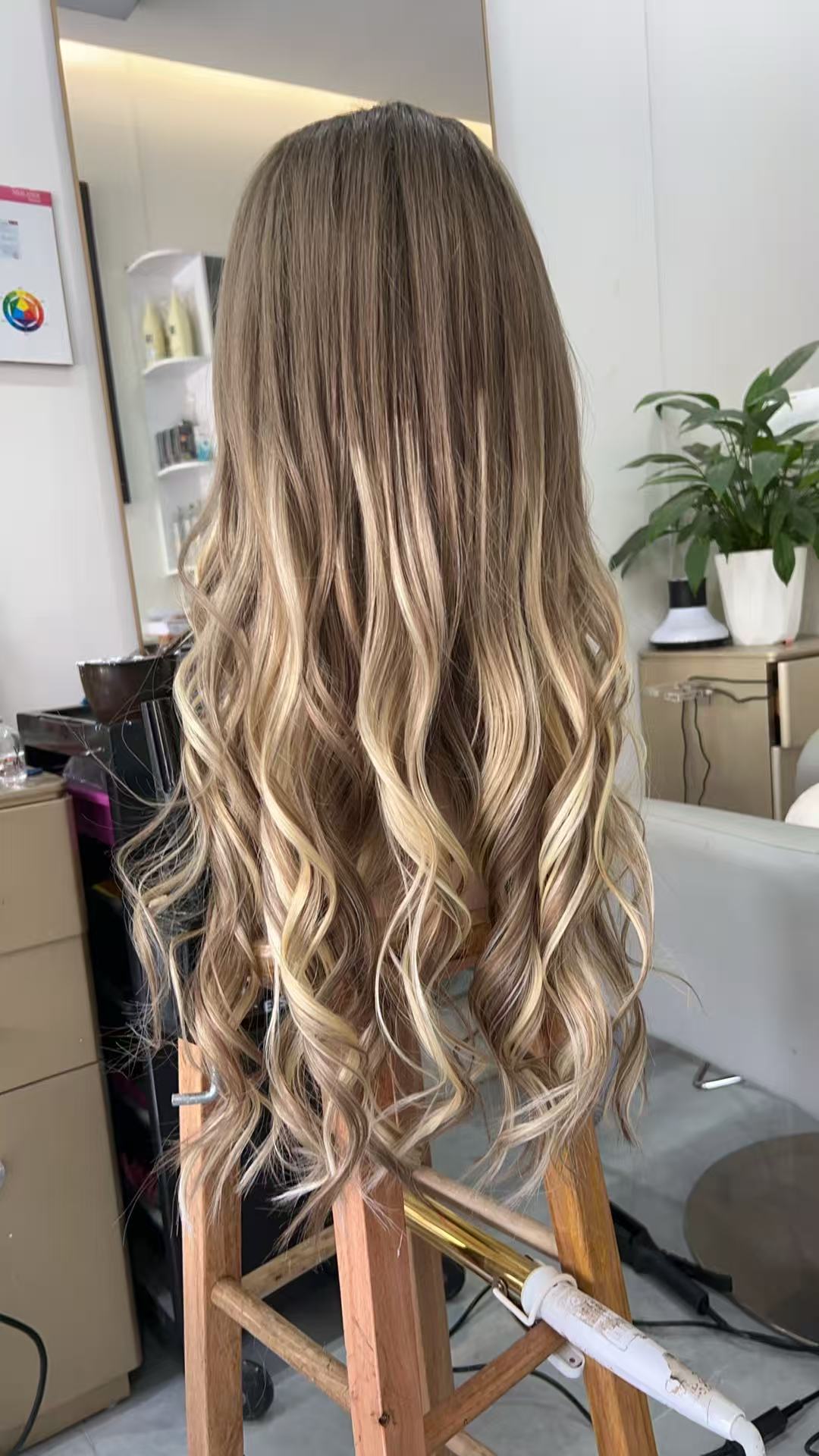 SULMY Ombre Brown Blonde Long Wigs for White Women 100% Human Hair