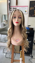 SULMY Ombre Brown Blonde Long Wigs for White Women 100% Human Hair