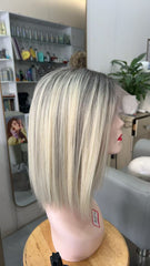 SULMY White Blonde Short Wigs for White Women 100% Human Hair