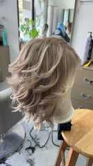 SULMY Ash Blonde Short Wigs for White Women 100% Human Hair