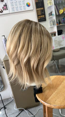 SULMY Highlights Honey Blonde Short Wigs for White Women 100% Human Hair