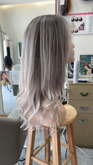 SULMY Silver Blonde Ombre 200% Density Human Hair Wig